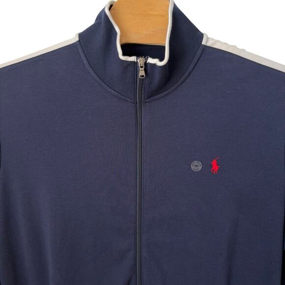 New Polo Ralph Lauren Interlock Track Jacket Men's Size 2XL Navy Blue Pony Zip - Picture 5 of 7
